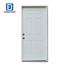 Fangda 6 panel white commercial steel entry doors